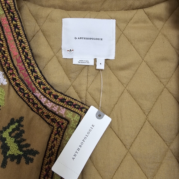 ANTHROPOLOGIE NWR Camo Embroidered Bomber Jacket - Picture 4 of 7